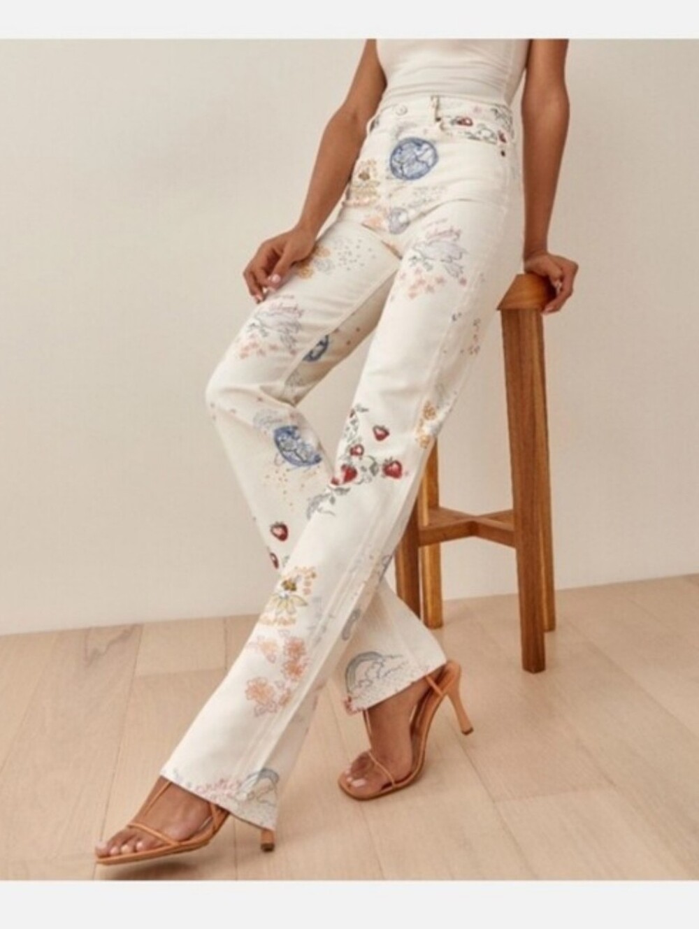 REFORMATION CYNTHIA DOODLE HIGH RISE JEANS - Picture 4 of 10